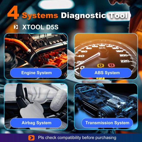 XTOOL D5S Vehicle Scanner with 16 Maintenance Services Supports Oil Light Reset, EPB, SAS,BMS Reset, Throttle, TPMS Reset, ABS,