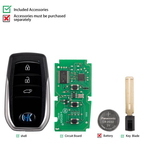 KEYDIY KD TDB01-3 Universal Smart Remote Key 3 Buttons for Toyota Type 5pcs/Lot