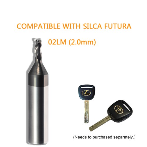 GODIAG 02LM 2MM End Milling Cutter φ2.0x3.0xD6x30x3F For SILCA Futura Pro, Futura Pro Engraving, Futura Pro Automotive 5pcs/Lot