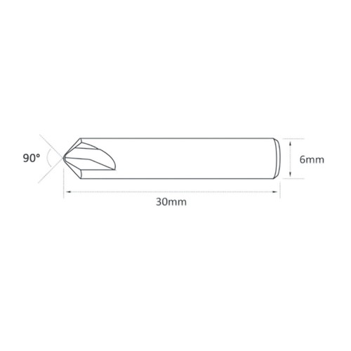 GODIAG 01DM 90° Dimple Cutter φ6x30Lx90°x2F For SILCA Futura Pro, Futura Pro Engraving, Futura Pro Automotive 5pcs/Lot