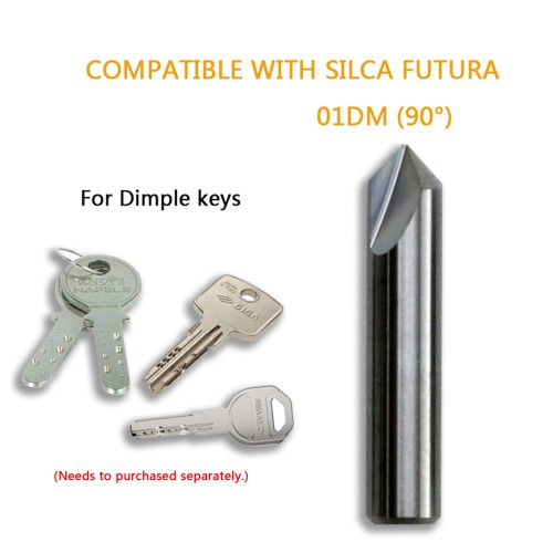 GODIAG 01DM 90° Dimple Cutter φ6x30Lx90°x2F For SILCA Futura Pro, Futura Pro Engraving, Futura Pro Automotive 5pcs/Lot