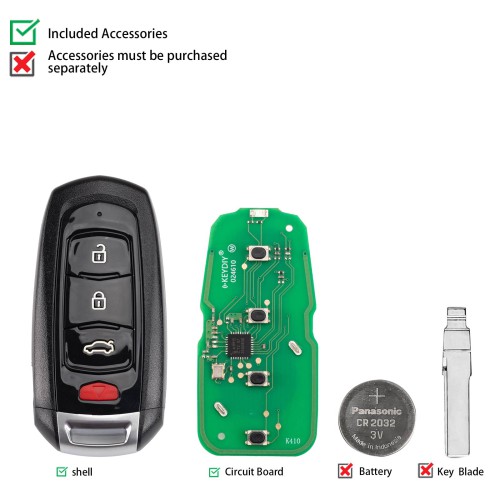 KEYDIY KD ZB45-4 Universal Smart Remote Key 3+1 Buttons for Geely Type
