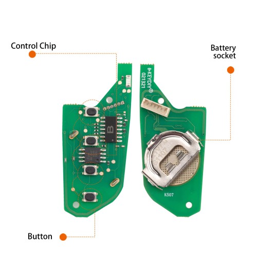 KEYDIY KD B21-4 Universal Flip Remote Key 3+1 Buttons Knife Type 5Pcs/Lot