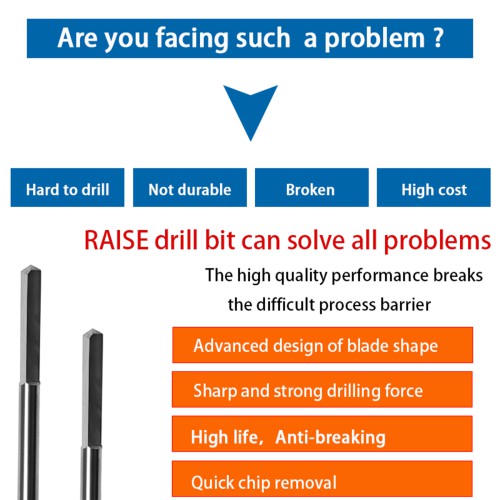 GODIAG 70MM Long Grinder Drill Bit D6x33x70 For Pistol Dills Used for Lock Cylinders & Safe Boxes Brass Locks