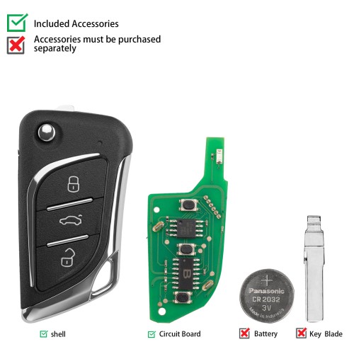 KEYDIY KD B30-3 Universal Flip Remote Key 3 Buttons for Cadillac Type 5pcs/Lot