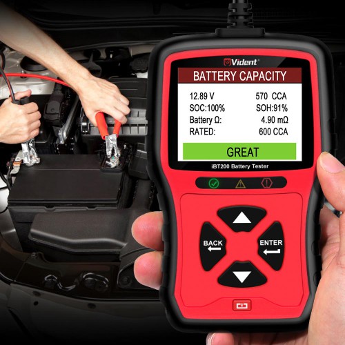 VIDENT iBT200 9V-36V Tester batteria per Veicoli Passeggeri 12V e Camion Pesanti 24V Analizzatore Batteria Auto da 100 a 2000CCA