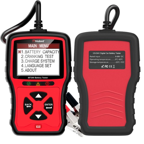 VIDENT iBT200 9V-36V Tester batteria per Veicoli Passeggeri 12V e Camion Pesanti 24V Analizzatore Batteria Auto da 100 a 2000CCA