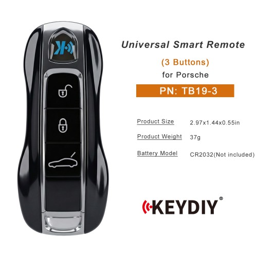 KEYDIY KD TB19-3 Universal Smart Remote Key 3 Buttons for Porsche Type 5pcs/Lot