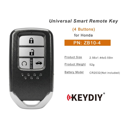 KEYDIY KD ZB10-4 Universal Smart Remote Key (Start) 4 Buttons for Honda Type 5pcs/Lot