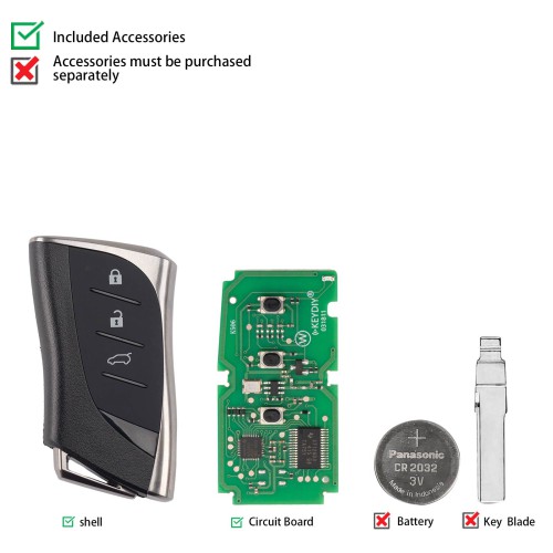 KEYDIY KD TDB42-3 Universal Smart Remote Key 3 Buttons for Lexus Type 5pcs/Lot
