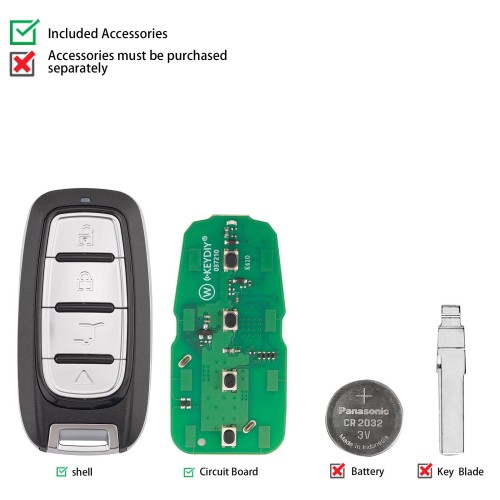 KEYDIY KD TB27-4 Universal Smart Remote Key 4 Buttons for Chrysler Type