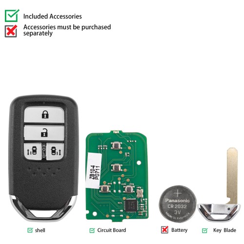 KEYDIY KD ZB10-4 Universal Smart Remote Key 3+1 Buttons (Slide Door) for Honda Type 5pcs/Lot