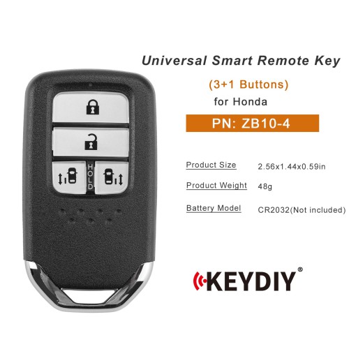 KEYDIY KD ZB10-4 Universal Smart Remote Key 3+1 Buttons (Slide Door) for Honda Type 5pcs/Lot