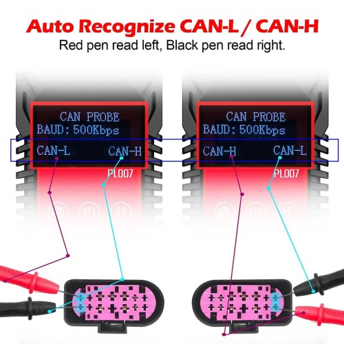 WOYO PL007 CAN LIN PWM Signal Tester, CAN BUS Analyzer Read Baud & ID Data, Automatically Recognize the Direction of CAN-H & CAN-L