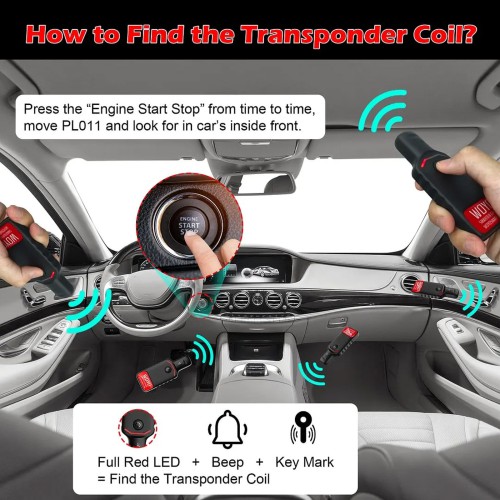 WOYO PL011 PKE(Passive Keyless Entry) KSS(Keyless Start System) KIS(Keyless Ignition System)Tester Diagnostic for Handle Sensors & LF Antennas