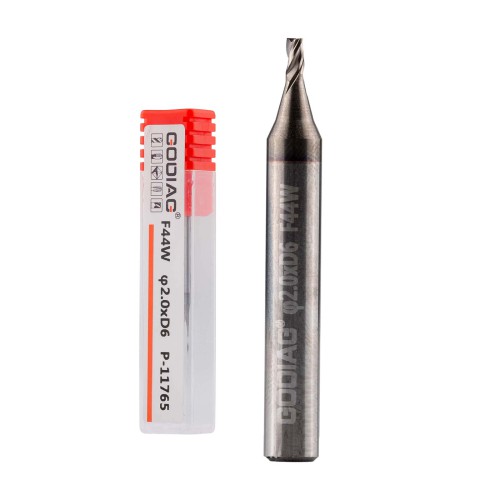GODIAG F44W 2.0MM End Milling Cutter φ2.0xD6x45Lx3F For SILCA MATRIX PRO, MATRIX EVO, MATRIX SLX, MATRIX SX, MATRIX S 5pcs/Lot