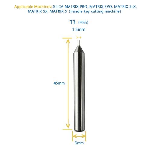 GODIAG T3 1.5MM Tracer φ1.5xD6x45L For SILCA MATRIX PRO, MATRIX EVO, MATRIX SLX, MATRIX SX, MATRIX S 5pcs/Lot