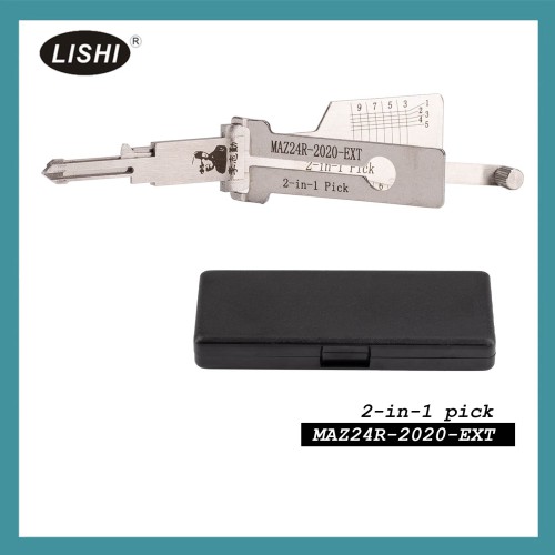 LISHI MAZ24R Flat Milling Tool (10-CUT) 2-in-1 Pick & Decoder for Mazda Door Locks/Lock Trunk /Anti-Glare