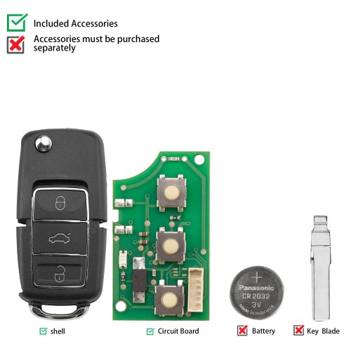 KEYDIY KD B01-3 Luxury Universal Flip Remote Key 3 Buttons 5pcs a Lot