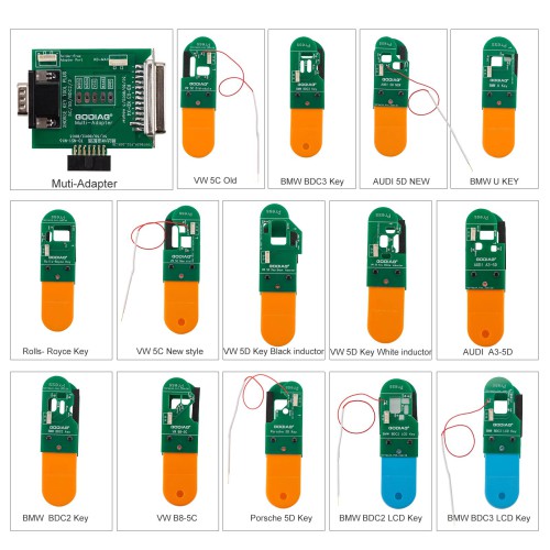 OEM BDC2 BDC3 14-in-1 Adapter Kit for VAG 5C/ 5D/Porsche/AUDI A3/BMW Encrypted Key Programming & Matching