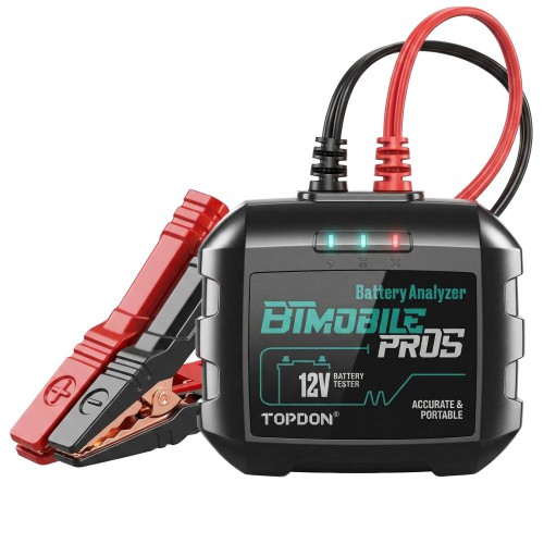 TOPDON BTMobile Battery Tester for 12V Vehicle Batteries within the 100-2000 CCA, Meets CCA, BCI, CA, MCA, JIS, DIN, IEC, EN, SAE, & GB Specifications