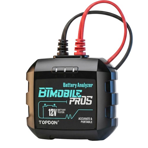 TOPDON BTMobile Battery Tester for 12V Vehicle Batteries within the 100-2000 CCA, Meets CCA, BCI, CA, MCA, JIS, DIN, IEC, EN, SAE, & GB Specifications