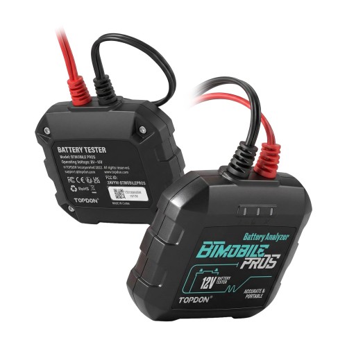 TOPDON BTMobile Battery Tester for 12V Vehicle Batteries within the 100-2000 CCA, Meets CCA, BCI, CA, MCA, JIS, DIN, IEC, EN, SAE, & GB Specifications