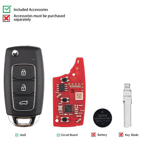 XHORSE XKHY25EN Universal Remote Key 3 Buttons Knife Style 5PCS/Lot