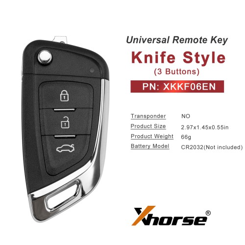 XHORSE XKKF06EN Knife Style 3 Buttons Universal Remote Key 5Pezzi/Lot