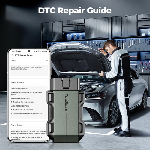 TOPDON TopScan Lite Supports 10 OBD2 Testing Modes, 8 Service Functions, 1 Year of Free Update & Warranty