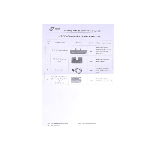 YANHUA Module 3: Yanhua Mini ACDP Programming Master Read and write BWM DME ISN code when all keys lost NO need Soldering