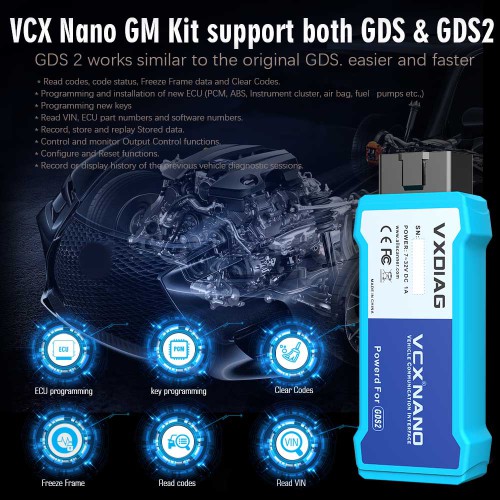 VXDIAG VCX NANO for GM/OPEL GDS2 Diagnostic Tool WIFI Version  + U Disk with Software
