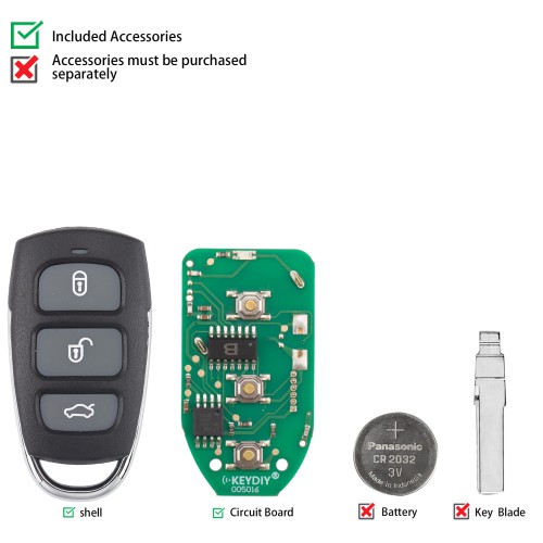 KEYDIY KD B20-4 Universal Remote Key 3+1 Buttons for Hyundai Azera Type 5Pcs/Lot