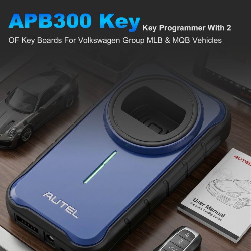 AUTEL APB300 Key Programmer Tool for VW/Audi/Skoda MLB & MQB Platforms, Includes 2Pcs Replacement Key Boards, Professional Immobilizer Programming