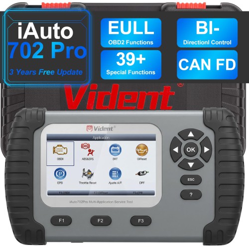 VIDENT iAuto 702 Pro Multi-applicaton Service Tool Support ABS/SRS/EPB Update to 39 Maintenances 3 Years Free Update Online