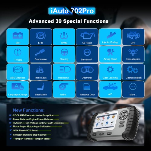 VIDENT iAuto 702 Pro Multi-applicaton Service Tool Support ABS/SRS/EPB Update to 39 Maintenances 3 Years Free Update Online