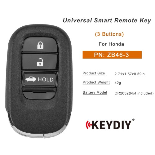 KEYDIY KD ZB46-3 (Trunk) Universal Smart Remote Key 3 Buttons for Honda Type