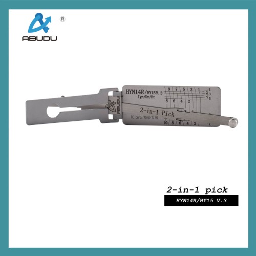 Abudun ABUDU HY15/HYN14R Flat Milling Dual Track Opening and Reading 2-in-1 Tool, Tooth Depth (10-cut) IC CARD: 1098