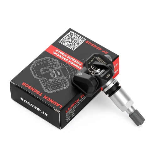 LAUNCH TSENSOR-05S RF TPMS Sensor (Overseas Configuration with Adjustable Angle Sandblasted Silver Aluminum) 4Pezzi/Lot