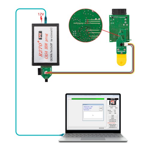 Adattatore GODIAG per BMW EWS 4.3 & 4.4 - Lettura/Scrittura MCU 9S12 (2L86D) senza saldature per XPROG-M, AK90 e R270.