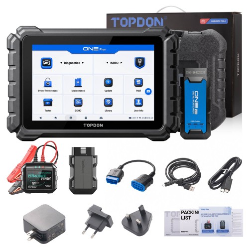 (2 Years Update)TOPDON ONE PLUS Professional 10.1" Automotive Diagnostic Tool Supports Hidden Functions Activation, 50+ Maintenance Functions