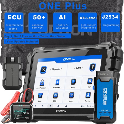 (2 Years Update)TOPDON ONE PLUS Professional 10.1" Automotive Diagnostic Tool Supports Hidden Functions Activation, 50+ Maintenance Functions