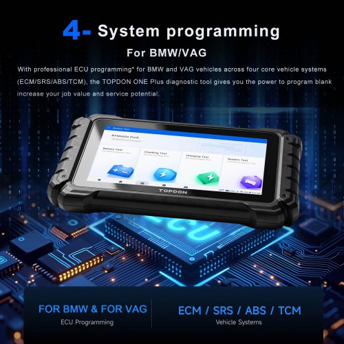 (2 Years Update)TOPDON ONE PLUS Professional 10.1" Automotive Diagnostic Tool Supports Hidden Functions Activation, 50+ Maintenance Functions