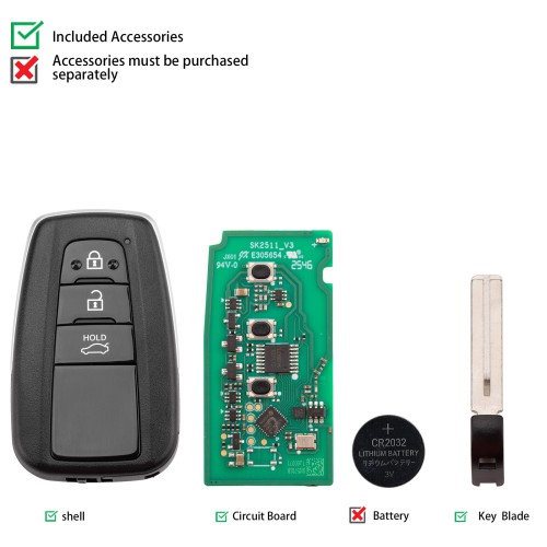 AUTEL IKEYTY003BL Remote Key 3 Buttons for Toyota 4D&8A