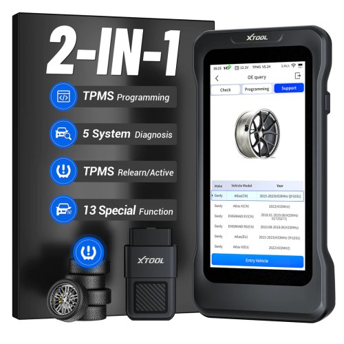XTOOL TP380 Strumento diagnostico TPMS portatile per autoveicoli – Supporta 13 funzioni speciali, diagnosi di 5 sistemi e 22 lingue