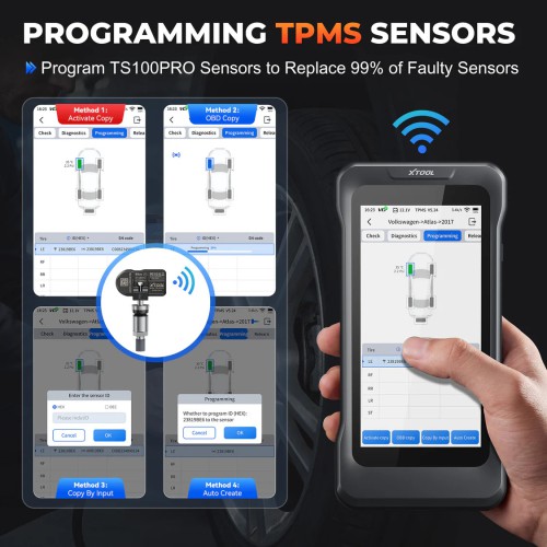 XTOOL TP500 Strumento diagnostico TPMS portatile per autoveicoli – Supporta 17 funzioni speciali, diagnosi complete di tutti i sistemi e 22 lingue