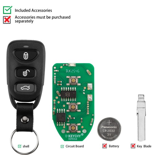 KEYDIY KD B09-4 Universal Remote Key 3+1 Buttons for Hyundai KIA Type 5pcs/Lot