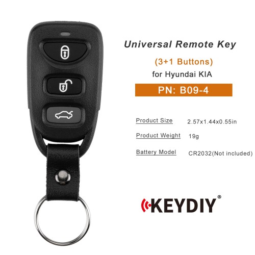 KEYDIY KD B09-4 Universal Remote Key 3+1 Buttons for Hyundai KIA Type 5pcs/Lot