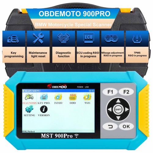 OBDEMOTO 900PRO KEY Programmer Motorcycle Diagnosis Key Matching ODO Mileage Adjustment