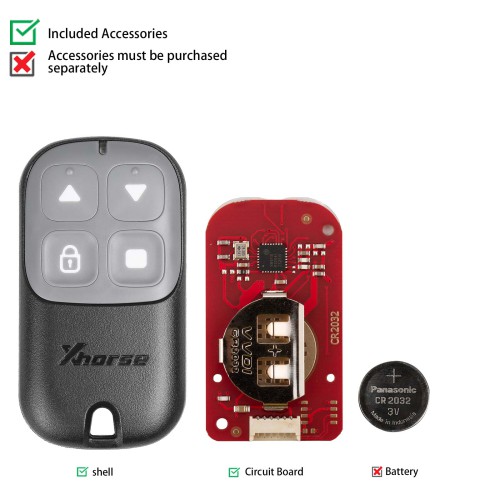 XHORSE XKXH23EN VVDI Garage Door Button Black Second Generation Wired Remote